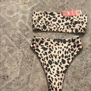 Boohoo Leopard Print Bikini Set